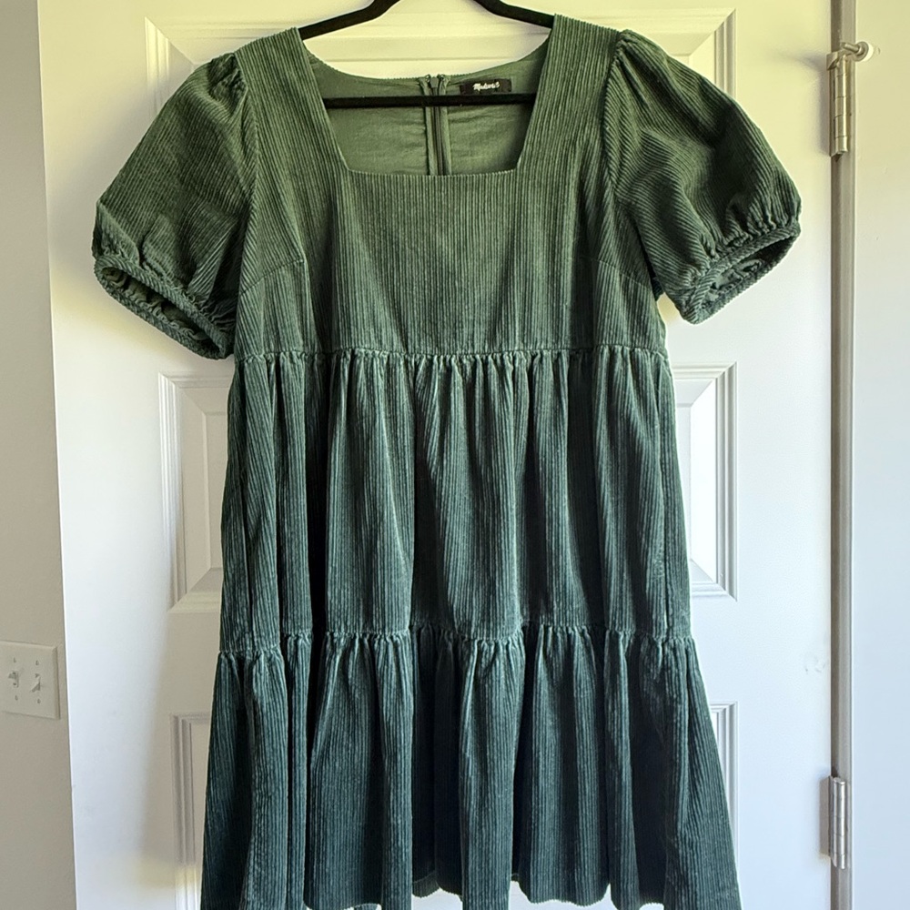 Madewell Green Corduroy Dress